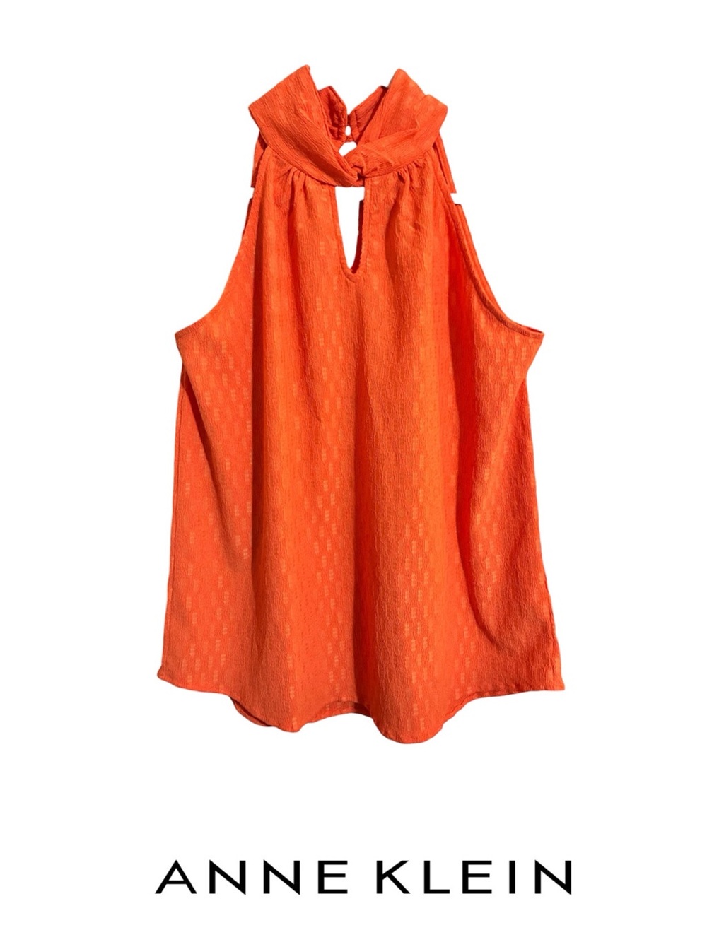 ☀️ Anne Klein Orange Keyhole Halter Top